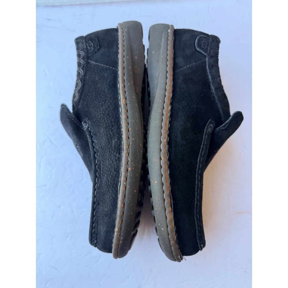 UGG Black Suede Ascot Whipstitch Slip On Casual Moccasin Loafer 1747 Shoes Sz 10